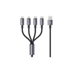 USAMS 4in1 2xUSB-C/Lightning/MicroUSB 15W 1.2m alumínium ötvözet adatkábel Sufeng Series SJ739US