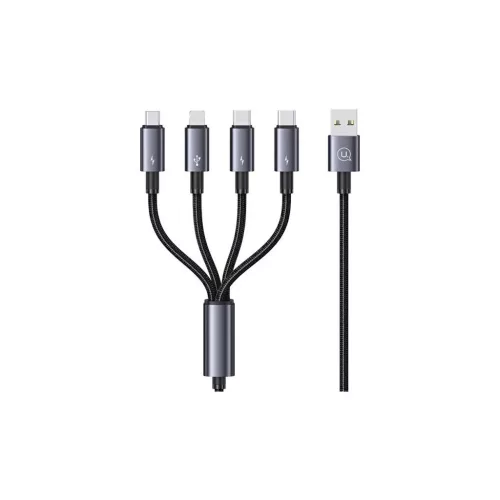 USAMS 4in1 2xUSB-C/Lightning/MicroUSB 15W 1.2m alumínium ötvözet adatkábel Sufeng Series SJ739US