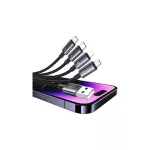 USAMS 4in1 2xUSB-C/Lightning/MicroUSB 15W 1.2m alumínium ötvözet adatkábel Sufeng Series SJ739US