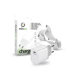   Dreamtech PD Charger Set USB-C 20W-os adapterrel és USB-C / USB-C kábellel FEHÉR
