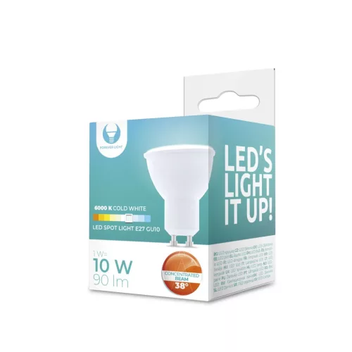 Forever Light LED izzó GU10 1W 230V 6000K 90lm 38°