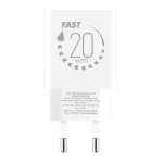 OBAL:ME fali töltő USB-A + USB-C 20W + 2x kábel 1m fehér