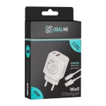 OBAL:ME fali töltő USB-A + USB-C 20W + 2x kábel 1m fehér