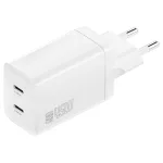 Fali töltő 4smarts PDPlug Dual 45W GaN 2xUSB-C fehér