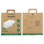 Fali töltő 4smarts PDPlug Dual 45W GaN 2xUSB-C fehér