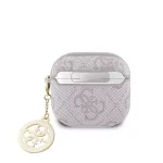 Guess 4G Script PC/PU Charm Tok AirPods 4 készülékhez rózsaszín