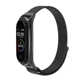 XIAOMI Mi Band 5/6/7 készülékhez nylon szíj, fekete