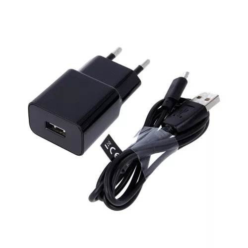 Maxlife MXTC-01 töltő 1x USB 2.1A + microUSB kábel, fekete