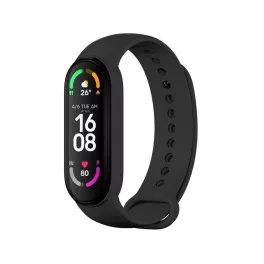 XIAOMI Mi Band 5/6/7 készülékhez szilikon szíj fekete