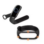 XIAOMI Mi Band 5/6/7 készülékhez szilikon szíj fekete