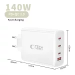 TECH-PROTECT NC140W-GAN 4-PORT HÁLÓZATI TÖLTŐ PD 140W / QC3.0 fehér