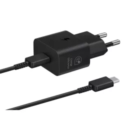   EP-T2510EBE + EP-DN980BBE Samsung USB-C 25W utazó töltő + USB-C adatkábel fekete - csomagolás nélküli gyártói