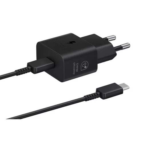 EP-T2510EBE + EP-DN980BBE Samsung USB-C 25W utazó töltő + USB-C adatkábel fekete - csomagolás nélküli gyártói