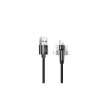 USAMS Braided Rotating kábel U60 2A Lightning 1m fekete SJ476USB01 (US-SJ476)