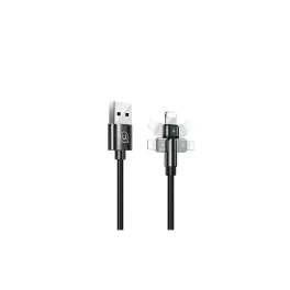   USAMS Braided Rotating kábel U60 2A Lightning 1m fekete SJ476USB01 (US-SJ476)