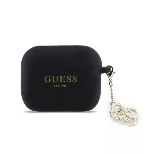 Guess 4G Charm szilikon tok AirPods Pro 3 készülékhez fekete