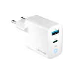 Forever TC-06-20AC PD QC töltő, 1× USB-C, 1× USB, 20W, fehér