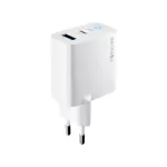 Forever TC-06-20AC PD QC töltő, 1× USB-C, 1× USB, 20W, fehér