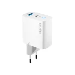 Forever TC-06-20AC PD QC töltő, 1× USB-C, 1× USB, 20W, fehér