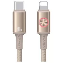   USAMS Huan Series SJ753 30W USB-C to Lightning kábel 1.2 m titán