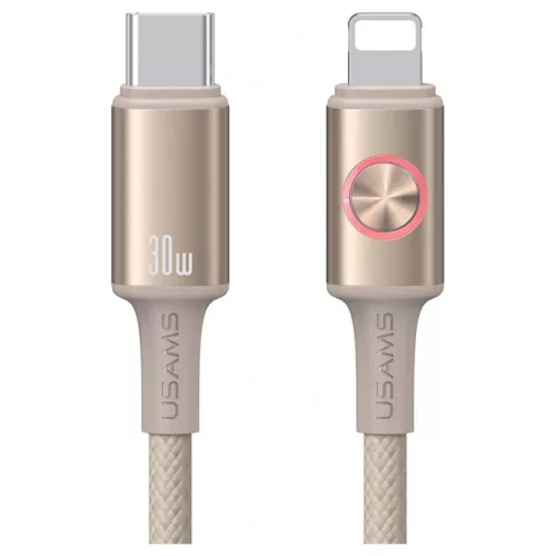 USAMS Huan Series SJ753 30W USB-C to Lightning kábel 1.2 m titán