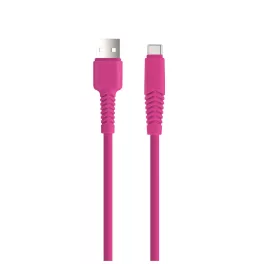 Setty USB–USB-C kábel 1,5 m 2 A KSA-C-1.526 rózsaszín