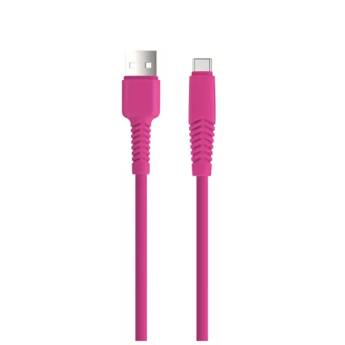 Setty USB–USB-C kábel 1,5 m 2 A KSA-C-1.526 rózsaszín