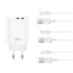 XO CE34 Hálózati töltő szett 2*USB-A 2,4A + Lightning kábellel