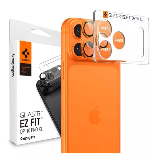 SPIGEN Optik Pro XL Glas.TR "EZ FIT" kameravédő iPhone 17 Pro Max készülékhez narancssárga