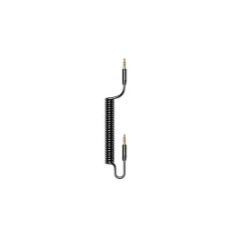   USAMS Spring Audio Jack Adapter 3.5mm-3.5mm 1.2m fekete SJ256YP01 (US-SJ256)