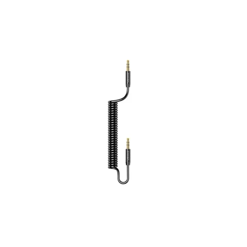 USAMS Spring Audio Jack Adapter 3.5mm-3.5mm 1.2m fekete SJ256YP01 (US-SJ256)