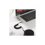 USAMS Spring Audio Jack Adapter 3.5mm-3.5mm 1.2m fekete SJ256YP01 (US-SJ256)