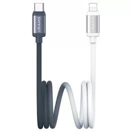   kábel USAMS Bicolor Series SJ757 PD 30W USB-C/Lightning 1.2m fekete és fehér