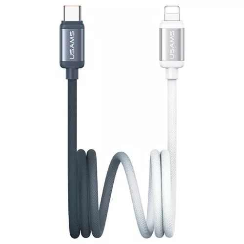 kábel USAMS Bicolor Series SJ757 PD 30W USB-C/Lightning 1.2m fekete és fehér