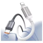 kábel USAMS Bicolor Series SJ757 PD 30W USB-C/Lightning 1.2m fekete és fehér