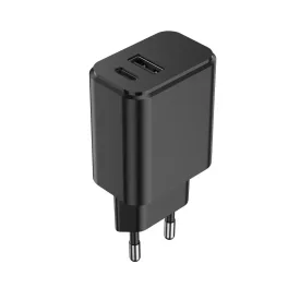 Setty töltő 1x USB + USB-C 3A 20W fekete