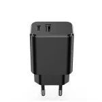 Setty töltő 1x USB + USB-C 3A 20W fekete