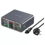 Töltőállomás 4smarts asztali töltő Lucid GaN DIY 360W 5xUSB-C 1xUSB-A szürke