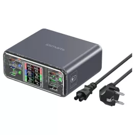   Töltőállomás 4smarts asztali töltő Lucid GaN DIY 360W 5xUSB-C 1xUSB-A szürke