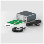 Töltőállomás 4smarts asztali töltő Lucid GaN DIY 360W 5xUSB-C 1xUSB-A szürke