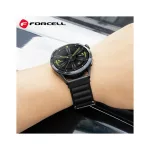 Samsung Galaxy Watch készülékhez Forcell F-Design FS05 poliészterszálas óraszíj csattal, 20 mm, fekete
