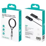 Usams SJ745 60W USB-C to USB-C 1.2m telefonpánt töltőkábellel fekete