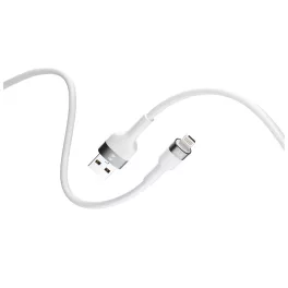 Forever rugalmas USB–Lightning kábel 1,0 m, 2,4 A, fehér
