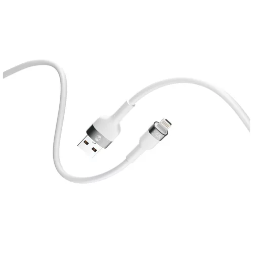 Forever rugalmas USB–Lightning kábel 1,0 m, 2,4 A, fehér