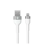 Forever rugalmas USB–Lightning kábel 1,0 m, 2,4 A, fehér