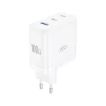 XO CE35 Fehér Hálózati Töltő PD100W 1*USB-A / 2*USB-C