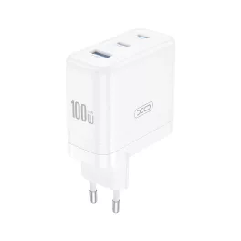 XO CE35 Fehér Hálózati Töltő PD100W 1*USB-A / 2*USB-C