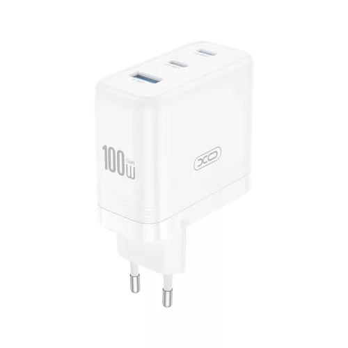 XO CE35 Fehér Hálózati Töltő PD100W 1*USB-A / 2*USB-C