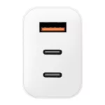 OBAL:ME GaN falitöltő USB-A + 2xUSB-C 65W fehér