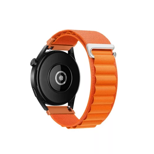 Samsung Galaxy Watch készülékhez 22 mm-es Forcell F-Design FS05 poliészter óraszíj csattal narancssárga